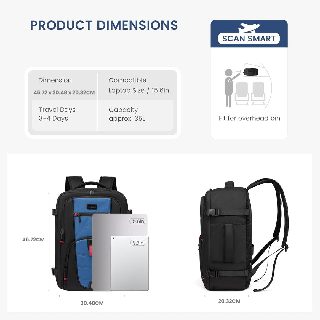 The Helvix™ Xtreme Backpack by Camel Mountain – 35L, Fits Up To 16" Laptop