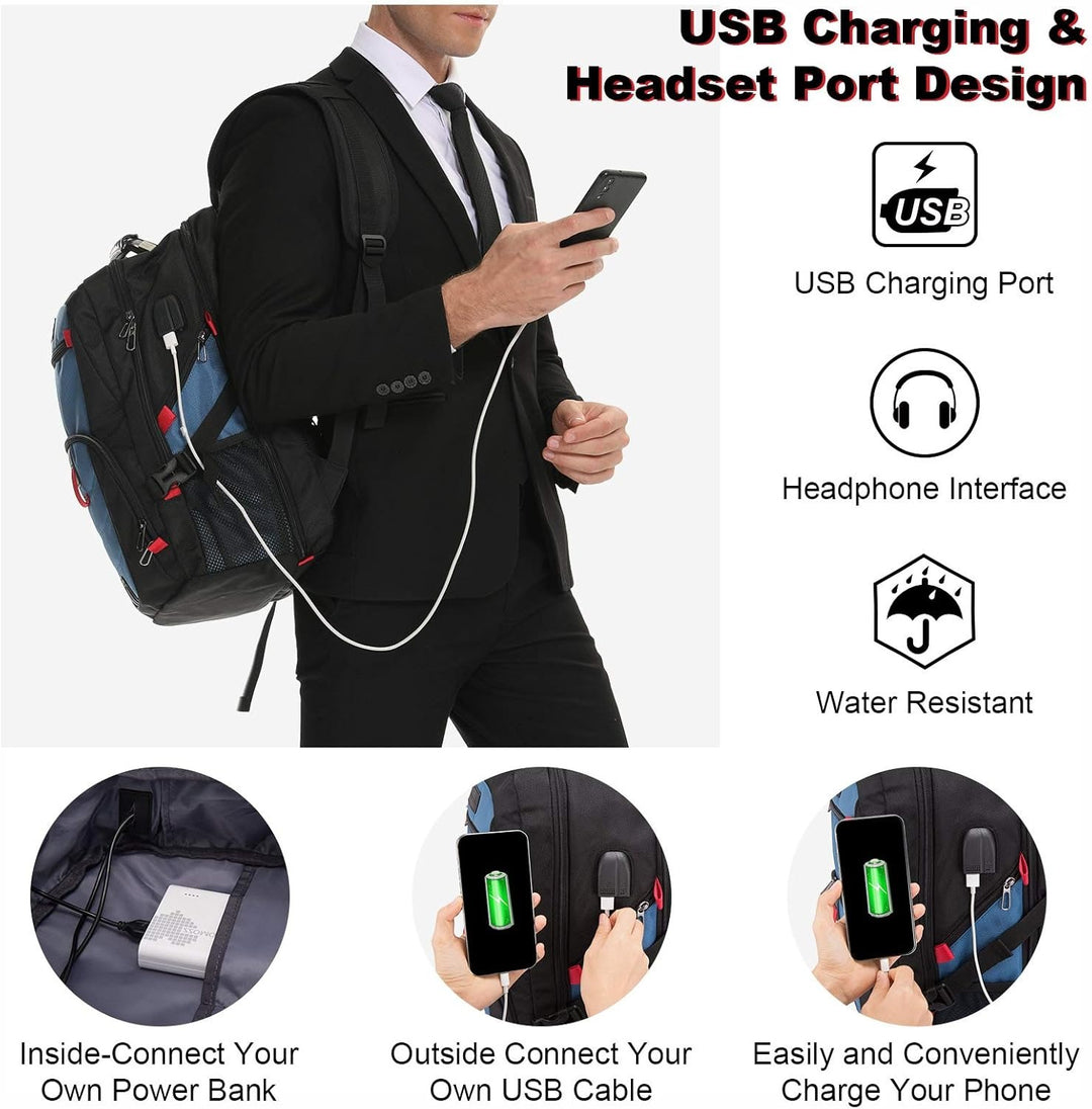 The Quinox™ Platinum Backpack by Camel Mountain – 40L & 45L, Fits 16" & 17" Laptops