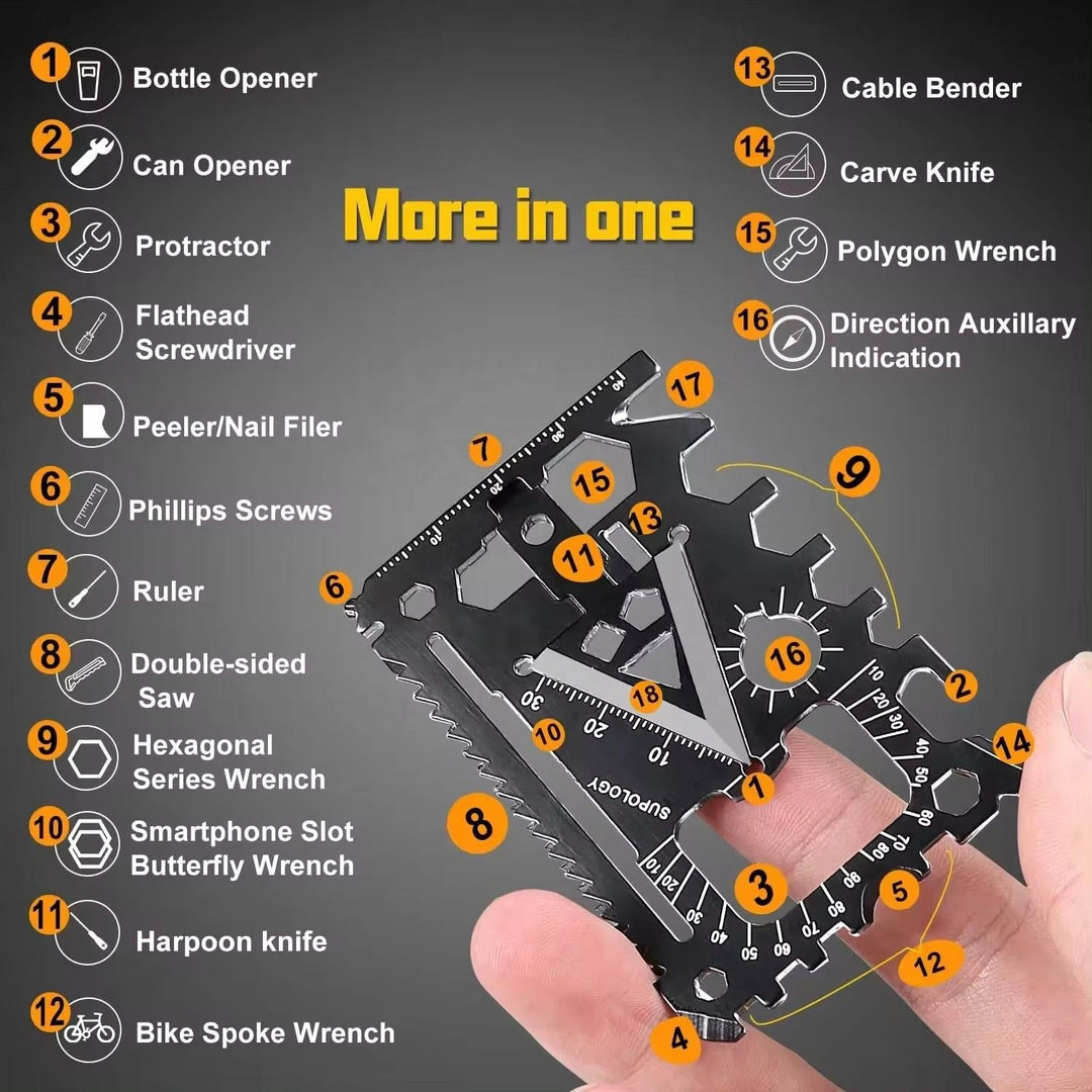 The Altirion™ Max Card Knife by Camel Mountain - 18-in-1 Multi-Tool Card That Fits in Your Wallet