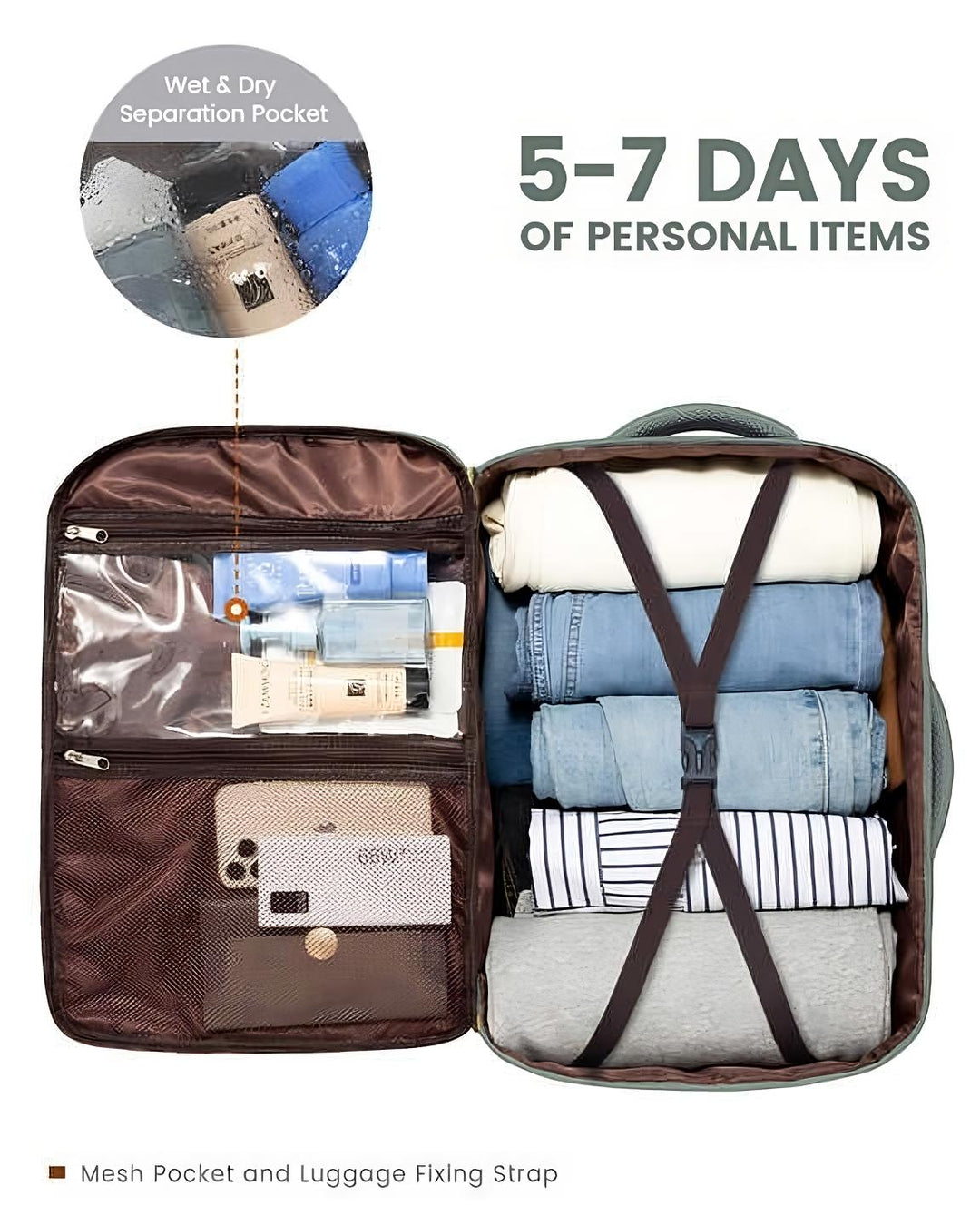 The Kronyx™ Advanced Backpack by Camel Mountain – 55L, Fits Up To 17" Laptop