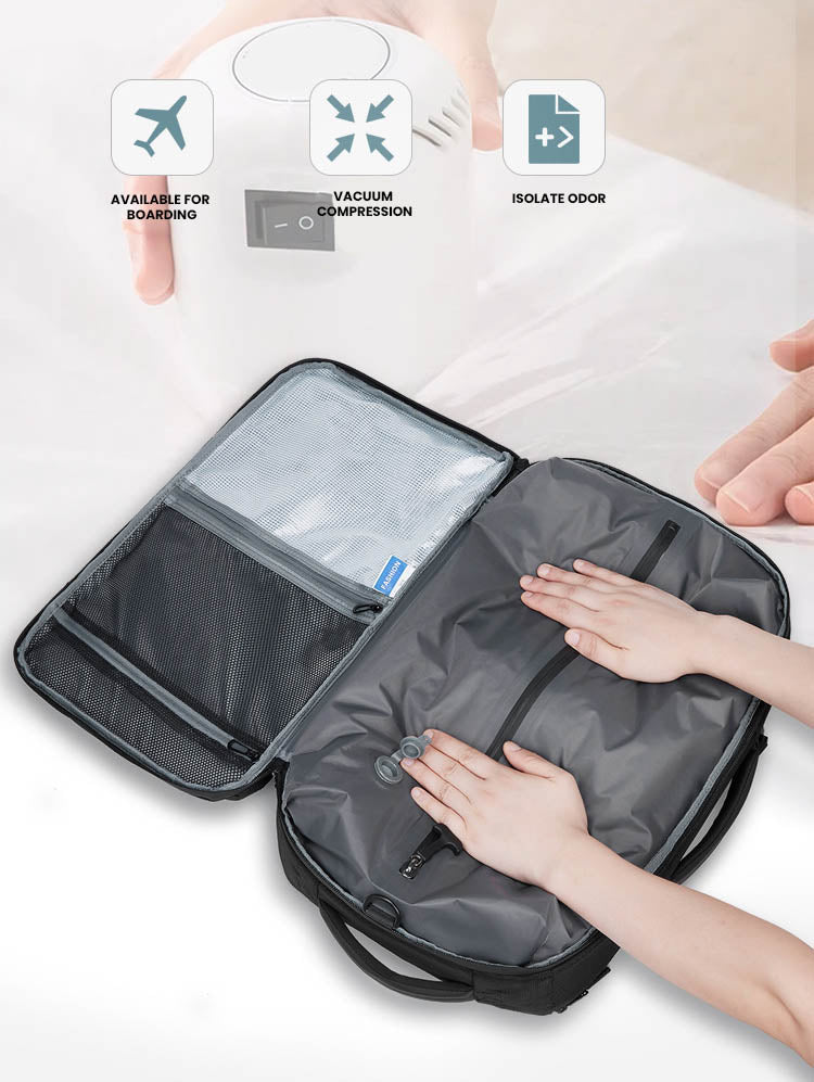 The Quanta™ ProX Vacuum Backpack by Camel Mountain – 35L, Fits Up to 16" Laptop