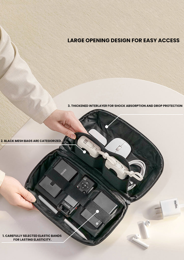 The Nytharion™ Plus Digital Storage Bag by Camel Mountain – 2L, Compact Tech Organizer