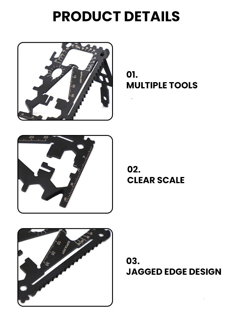 The Altirion™ Max Card Knife by Camel Mountain - 18-in-1 Multi-Tool Card That Fits in Your Wallet
