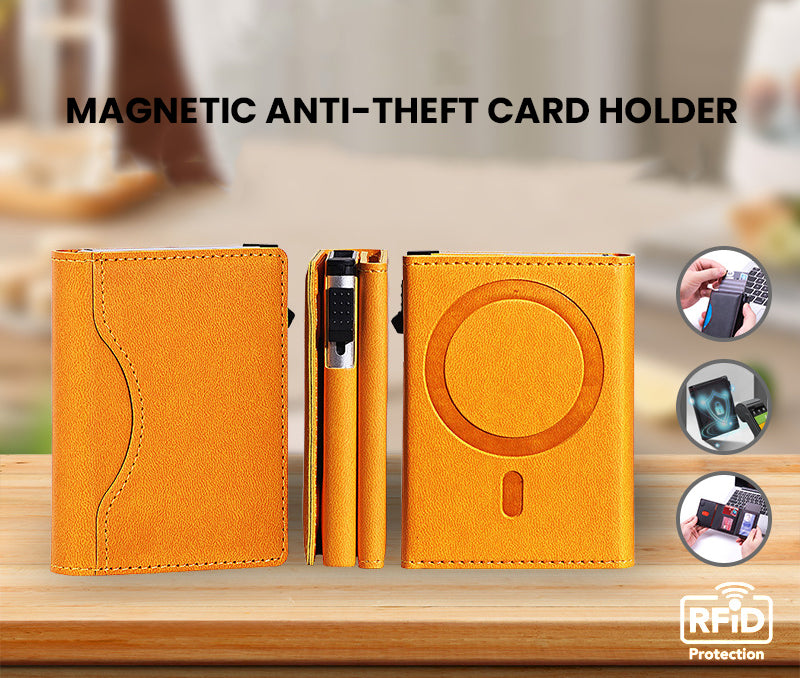 The Vaelix™ Prime Wallet by Camel Mountain – RFID Leather Magnetic Wallet