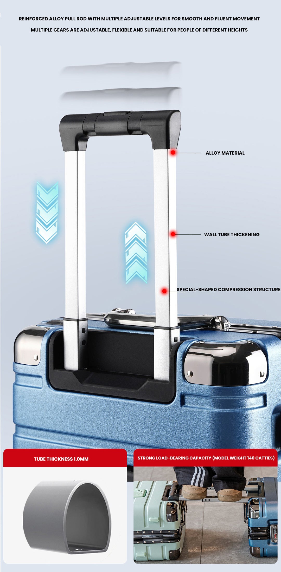 The Draynor™ Luxe Suitcase by Camel Mountain – Available in 20", 22", 24", and 26"
