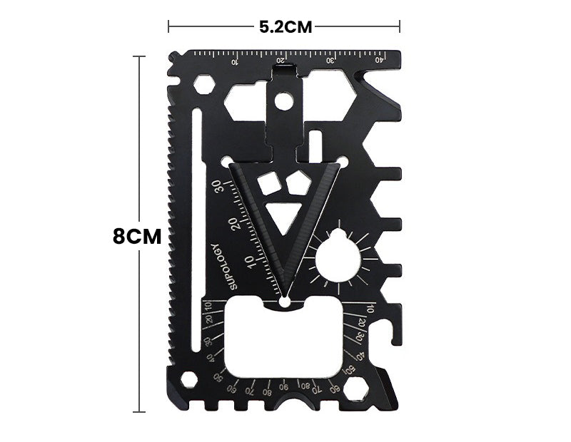 The Altirion™ Max Card Knife by Camel Mountain - 18-in-1 Multi-Tool Card That Fits in Your Wallet