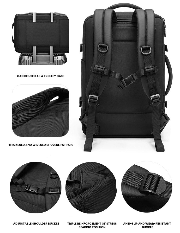 The Quanta™ ProX Vacuum Backpack by Camel Mountain – 35L, Fits Up to 16" Laptop