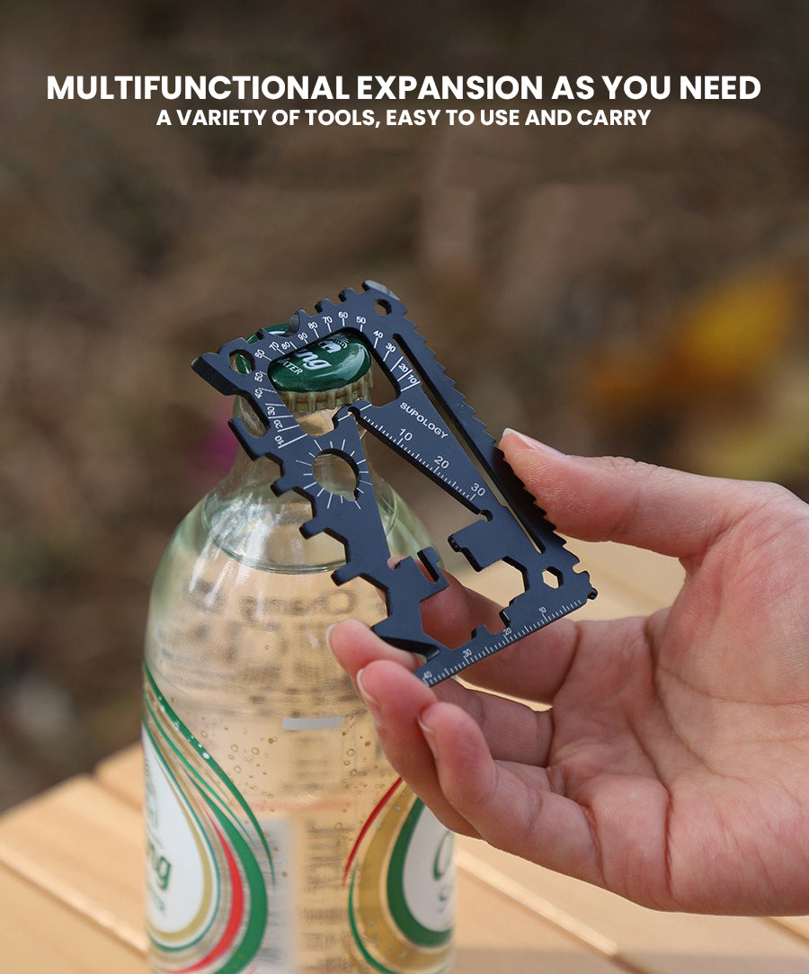 The Altirion™ Max Card Knife by Camel Mountain - 18-in-1 Multi-Tool Card That Fits in Your Wallet