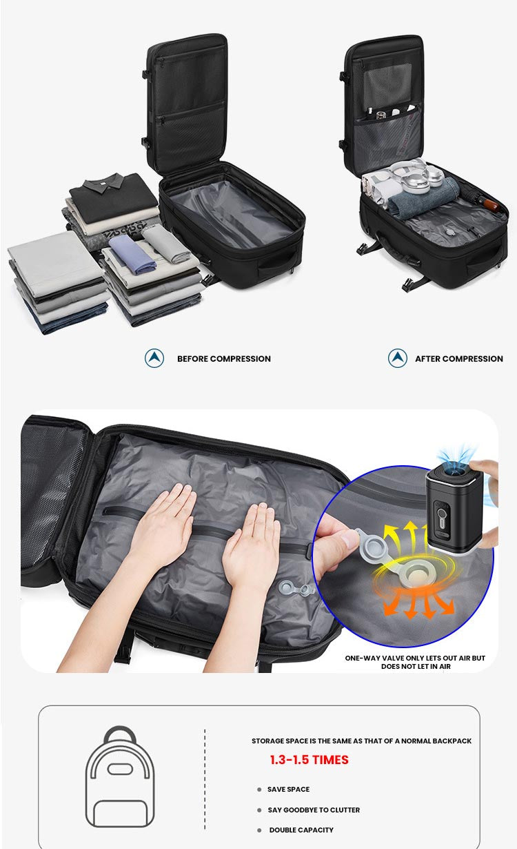 The Nexa™ Turbo Vacuum Backpack by Camel Mountain – 55L, Fits Up To 17" Laptop