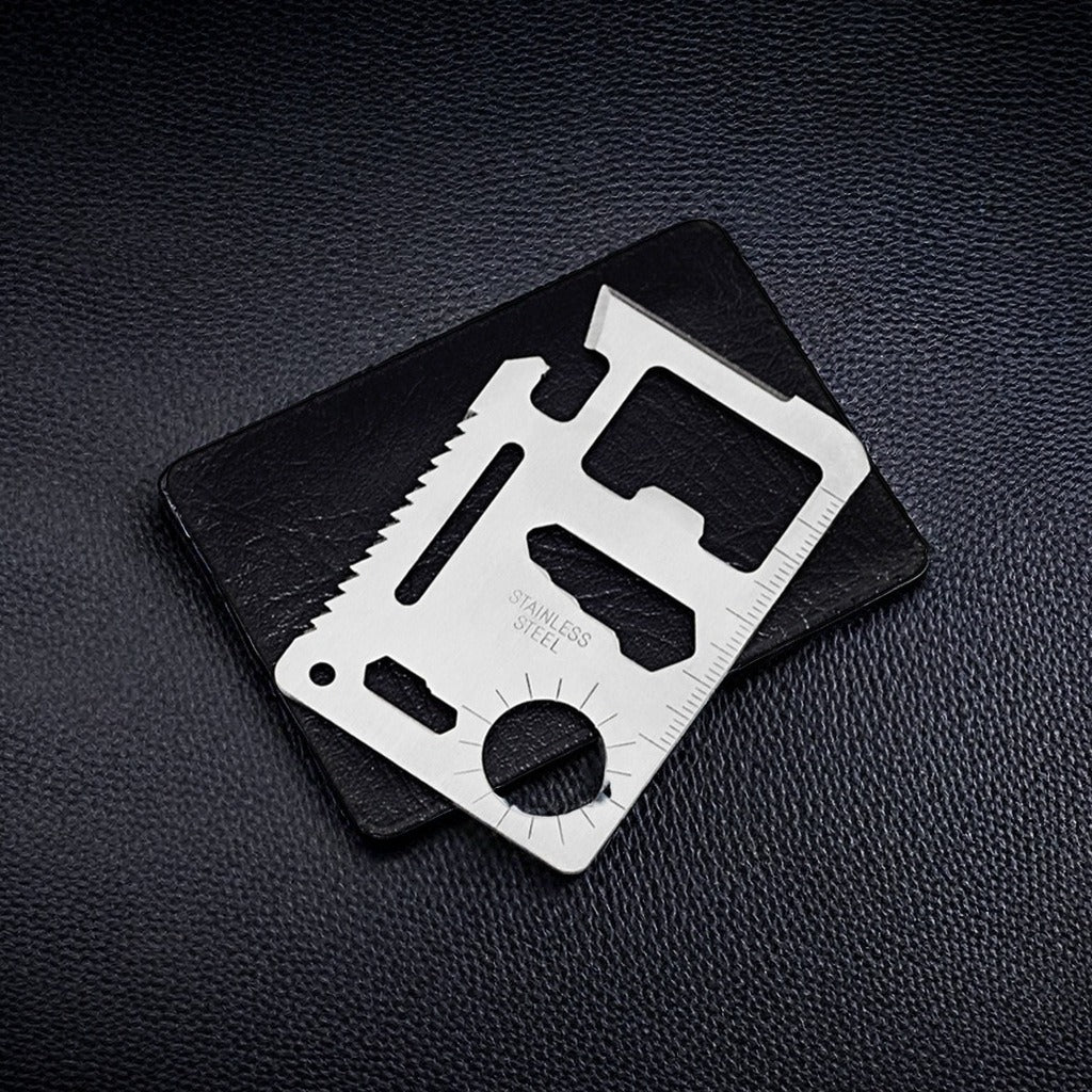 The Xenova™ Ultra Card Knife by Camel Mountain – 11-in-1 Stainless Steel Pocket Tool