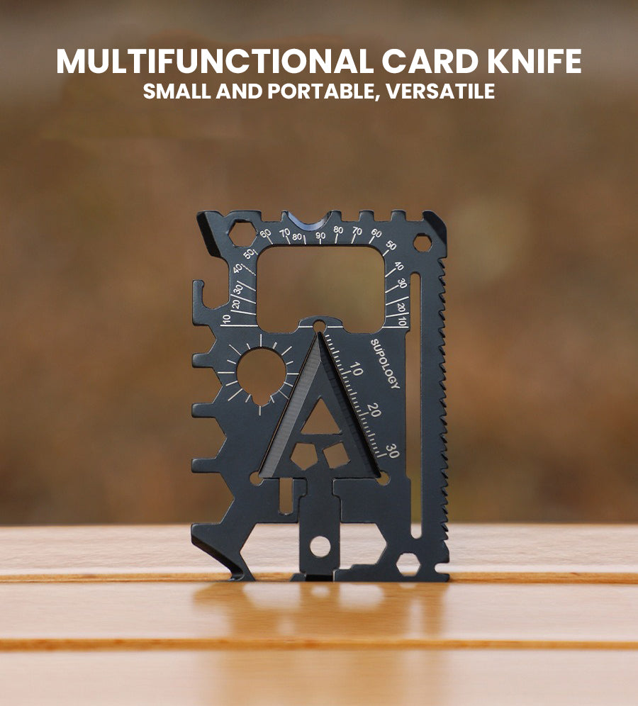 The Altirion™ Max Card Knife by Camel Mountain - 18-in-1 Multi-Tool Card That Fits in Your Wallet