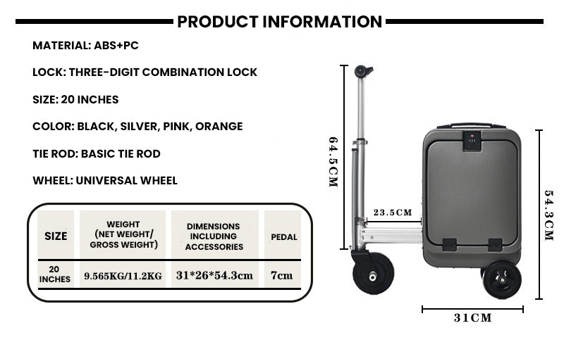 The Strenox™ Pro – Electric Ride-On Smart Luggage