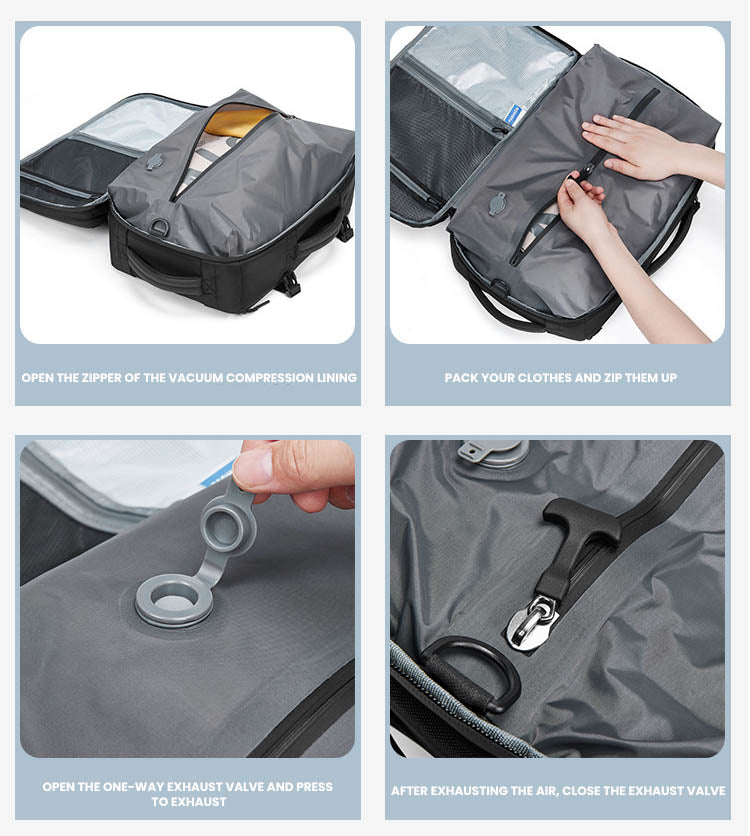 The Quanta™ ProX Vacuum Backpack by Camel Mountain – 35L, Fits Up to 16" Laptop
