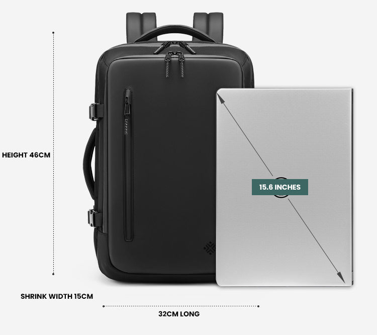 The Quanta™ ProX Vacuum Backpack by Camel Mountain – 35L, Fits Up to 16" Laptop