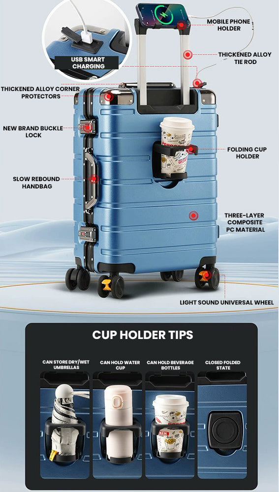 The Draynor™ Luxe Suitcase by Camel Mountain – Available in 20", 22", 24", and 26"