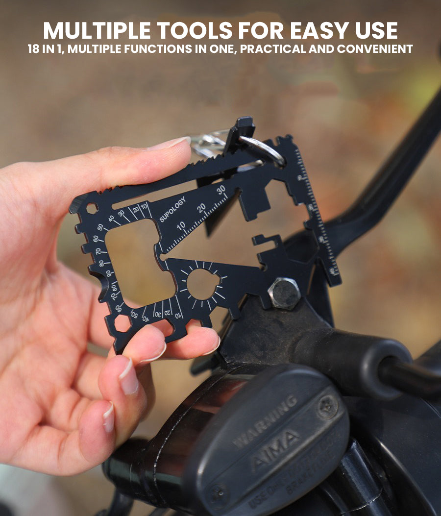 The Altirion™ Max Card Knife by Camel Mountain - 18-in-1 Multi-Tool Card That Fits in Your Wallet