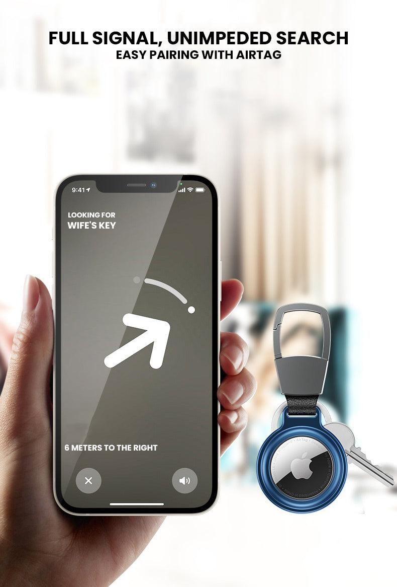 The Axynis™ Luxe Apple Airtag by Camel Mountain – Ultra Slim, Metal Keychain Case