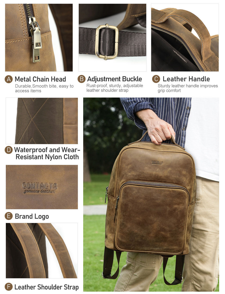 The Talionis™ Ultra Backpack by Camel Mountain – 35L, Fits 14" Laptop