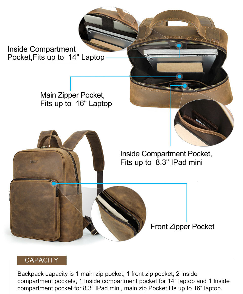 The Talionis™ Ultra Backpack by Camel Mountain – 35L, Fits 14" Laptop