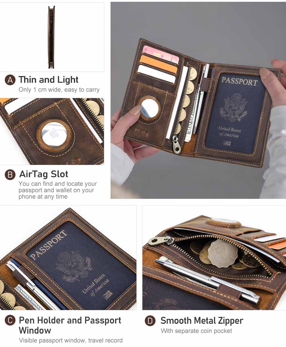 The Zevra™ Luxe Leather Wallet – Compact and Secure