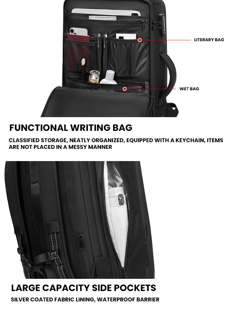 The Aerithon™ Max Backpack by Camel Mountain – 55L, Fits Up To 17" Laptop