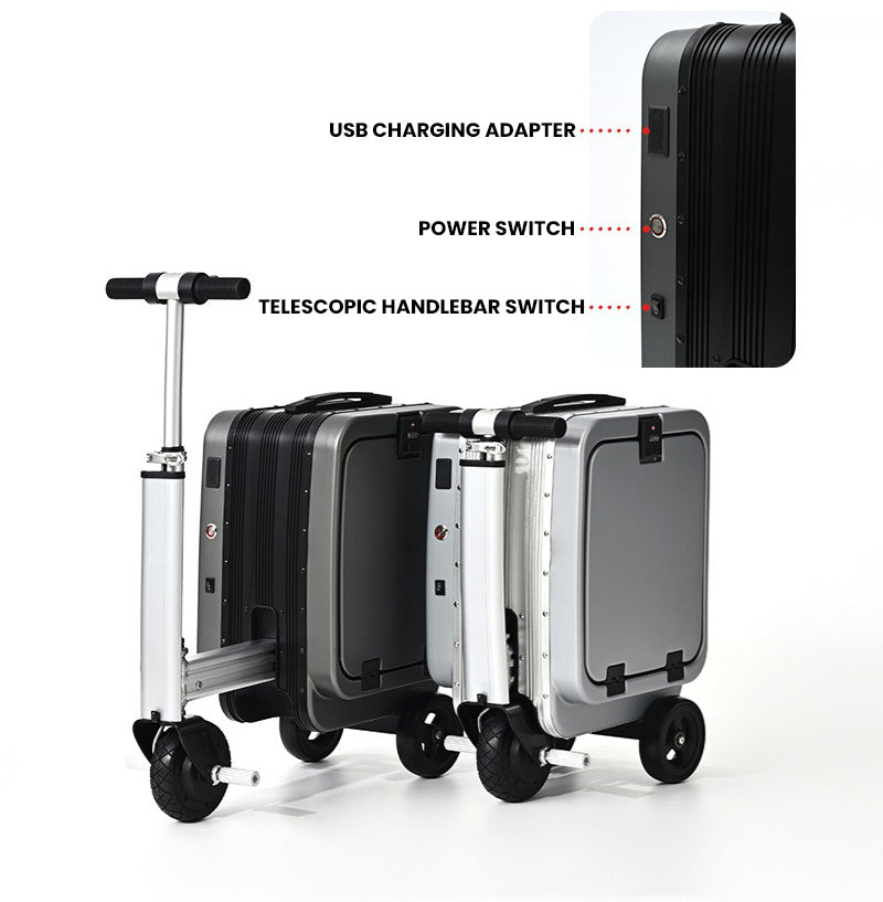 The Strenox™ Pro – Electric Ride-On Smart Luggage
