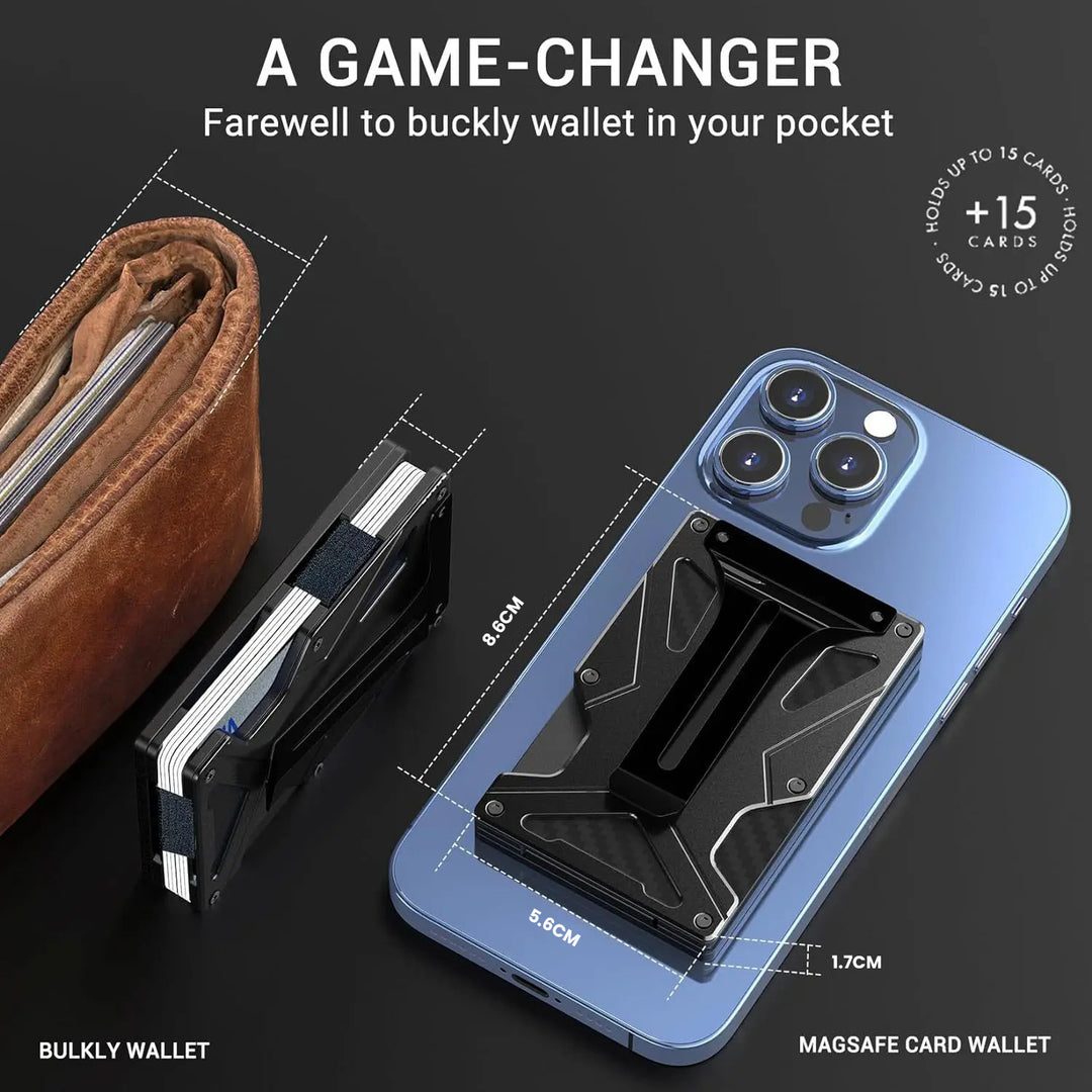 The Zayliron™ ProX Wallet by Camel Mountain – 0.08L, Ultra-Slim Magnetic Metal Wallet
