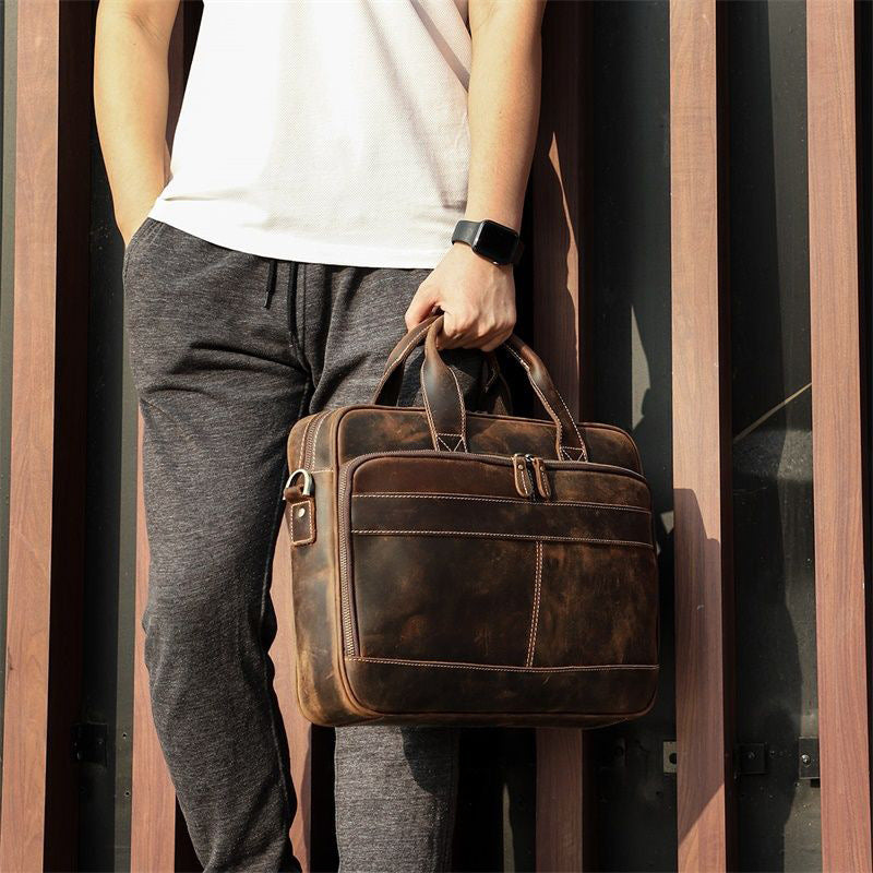 The Valley™ Max Bag – Genuine Leather Laptop Bag, 10L, Fits 15.6" Laptop