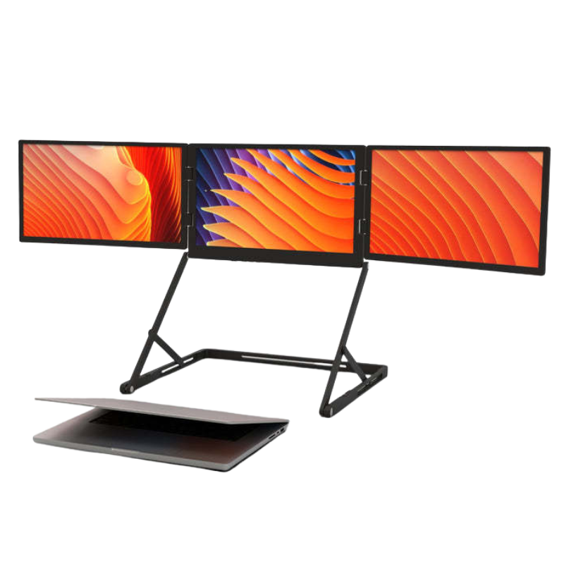 The Kyzelorn™ TriView Pro Laptop Monitor by Camel Mountain - Portable Triple USB Monitor System – Fits 14" / 15.6" / 18.5" Laptops