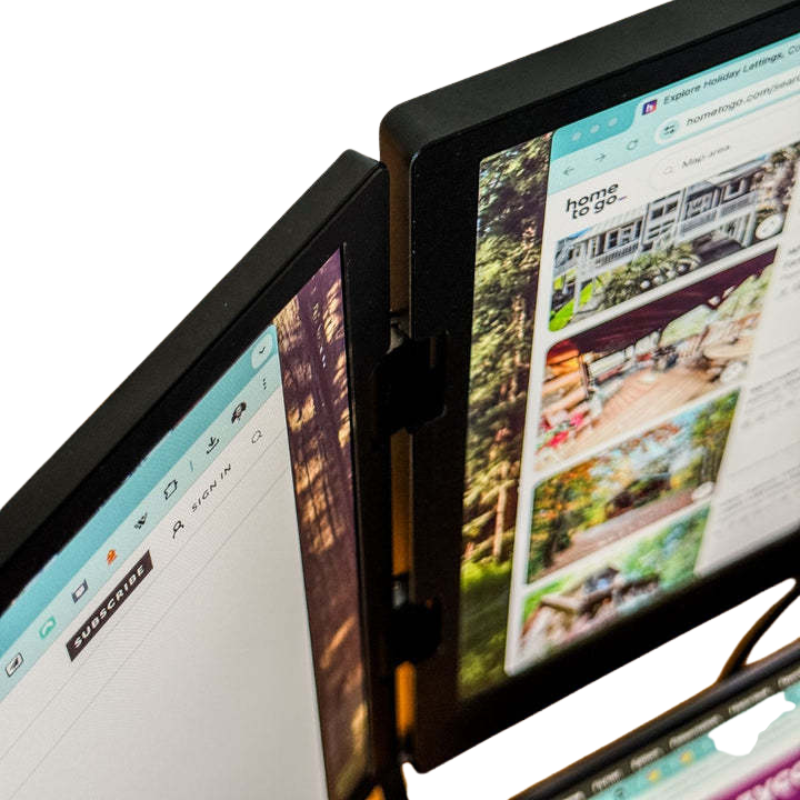 The Kyzelorn™ TriView Pro Laptop Monitor by Camel Mountain - Portable Triple USB Monitor System – Fits 14" / 15.6" / 18.5" Laptops
