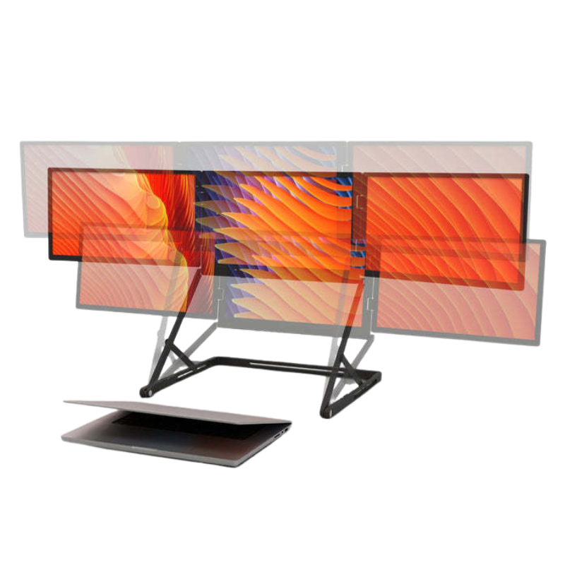The Kyzelorn™ TriView Pro Laptop Monitor by Camel Mountain - Portable Triple USB Monitor System – Fits 14" / 15.6" / 18.5" Laptops