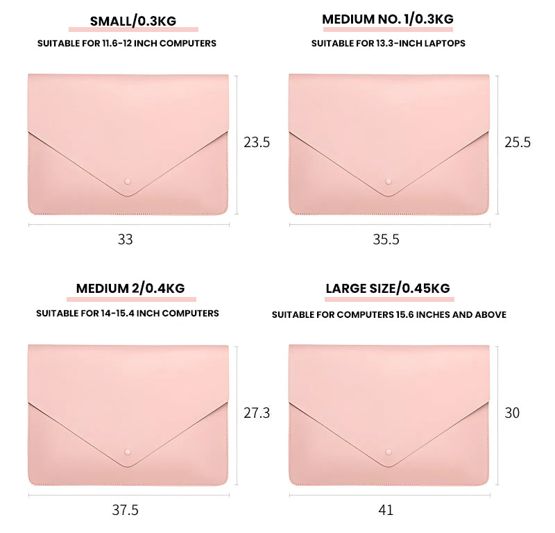 The Mauve™ Pro Laptop Sleeve by Camel Mountain – 0.41L & 0.49L, Fits 14" & 16" Laptops