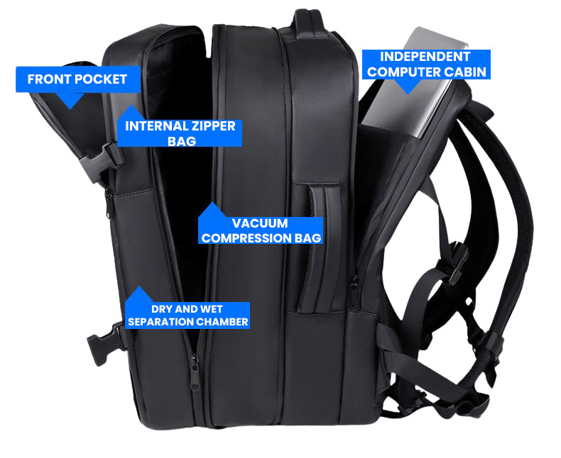 The Valtrex™ ProX Backpack by Camel Mountain –  35L, Fits Up To 16" Laptop