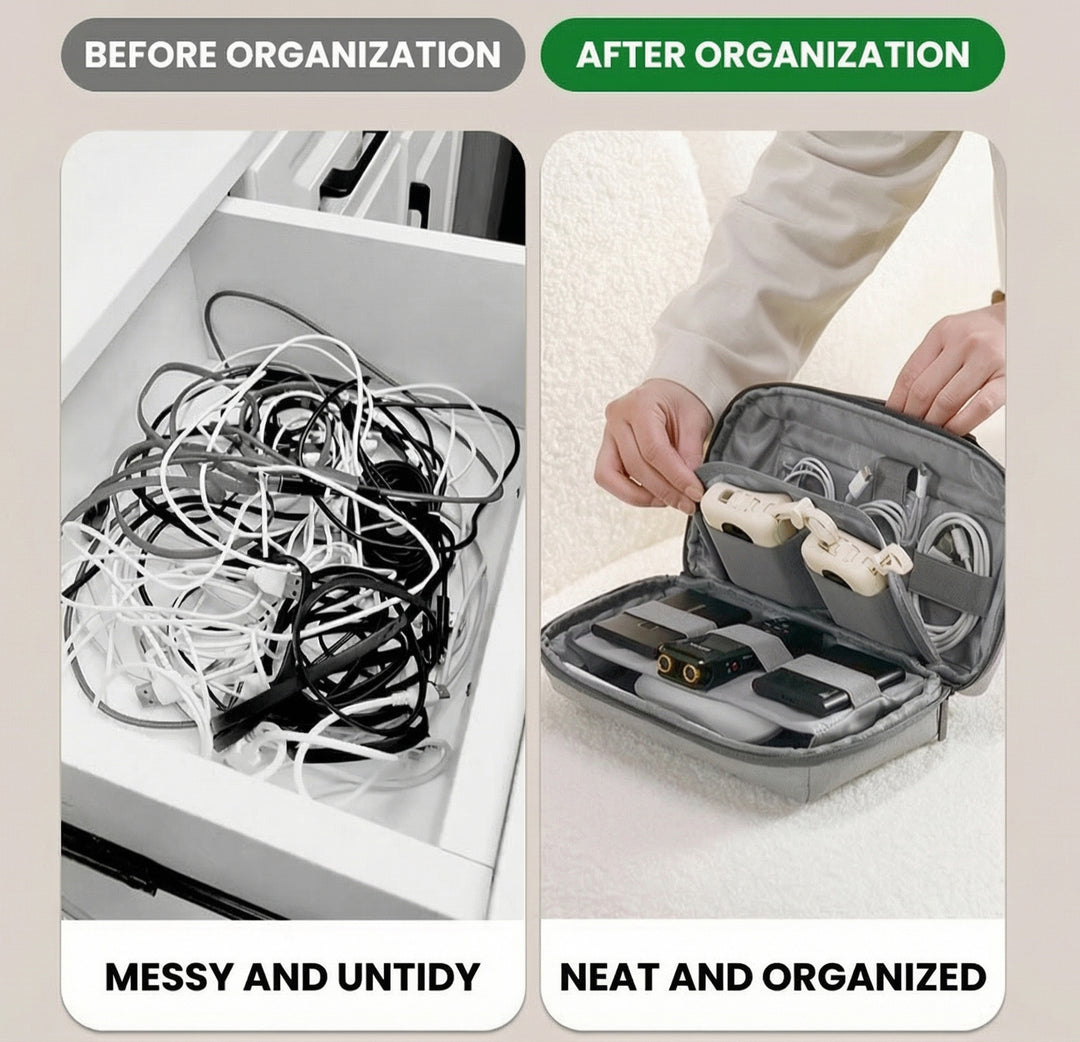The Nytharion™ Plus Digital Storage Bag by Camel Mountain – 2L, Compact Tech Organizer