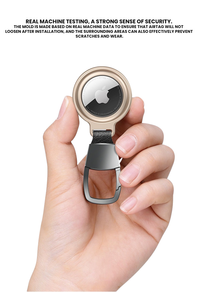 The Axynis™ Luxe Apple Airtag by Camel Mountain – Ultra Slim, Metal Keychain Case