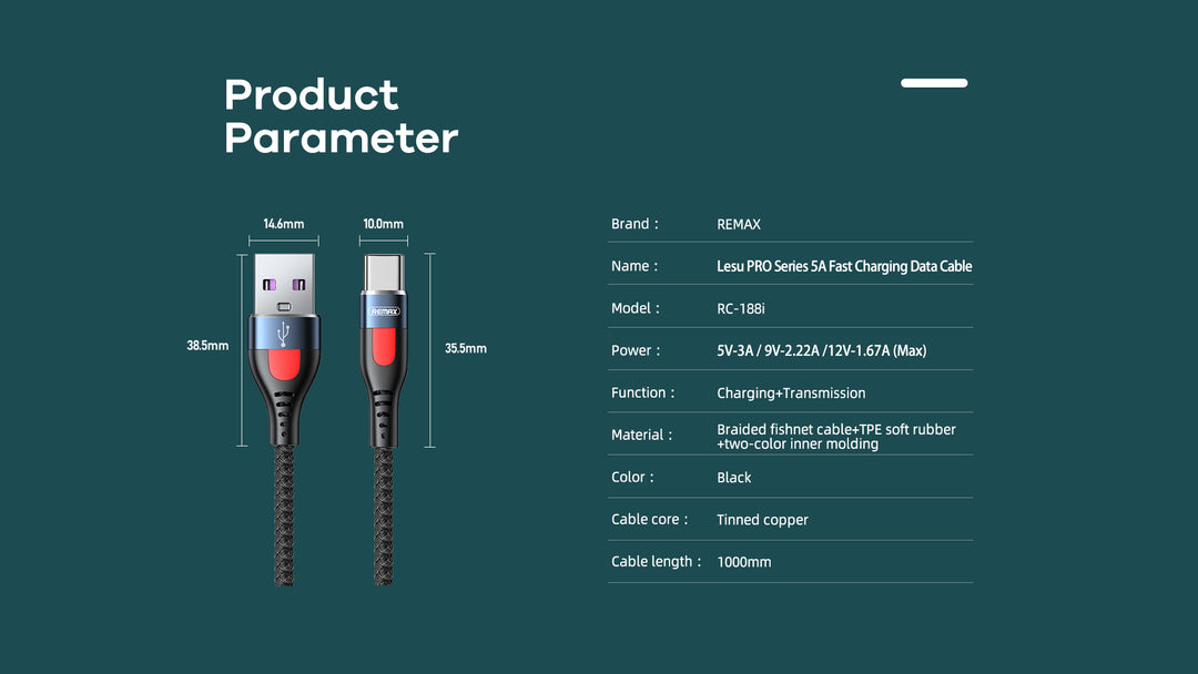 The Lesu™ 20W Data Cable