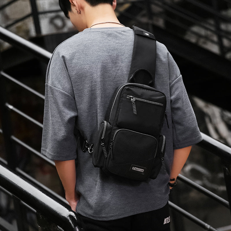 Black travel crossbody bag for men