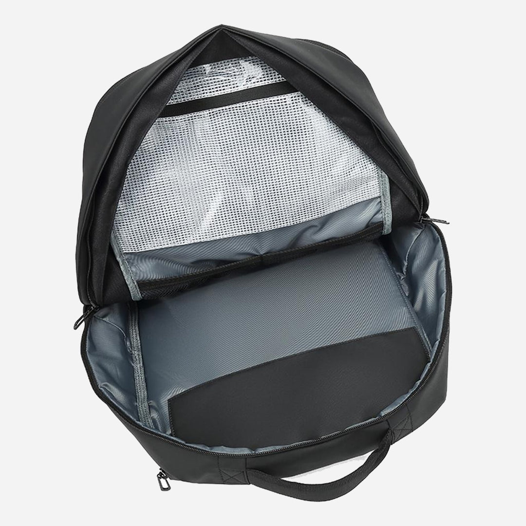 Spacious black business travel backpack