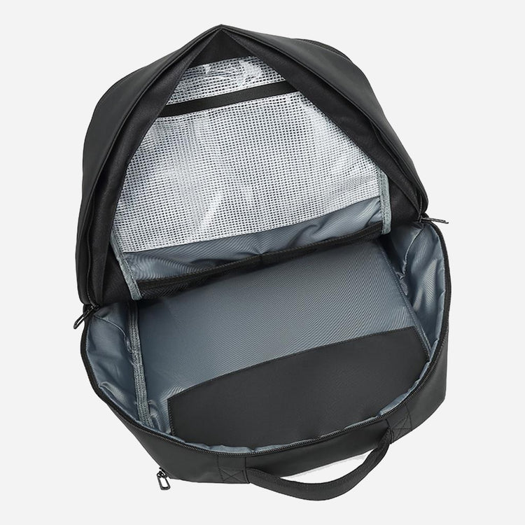 Spacious black business travel backpack