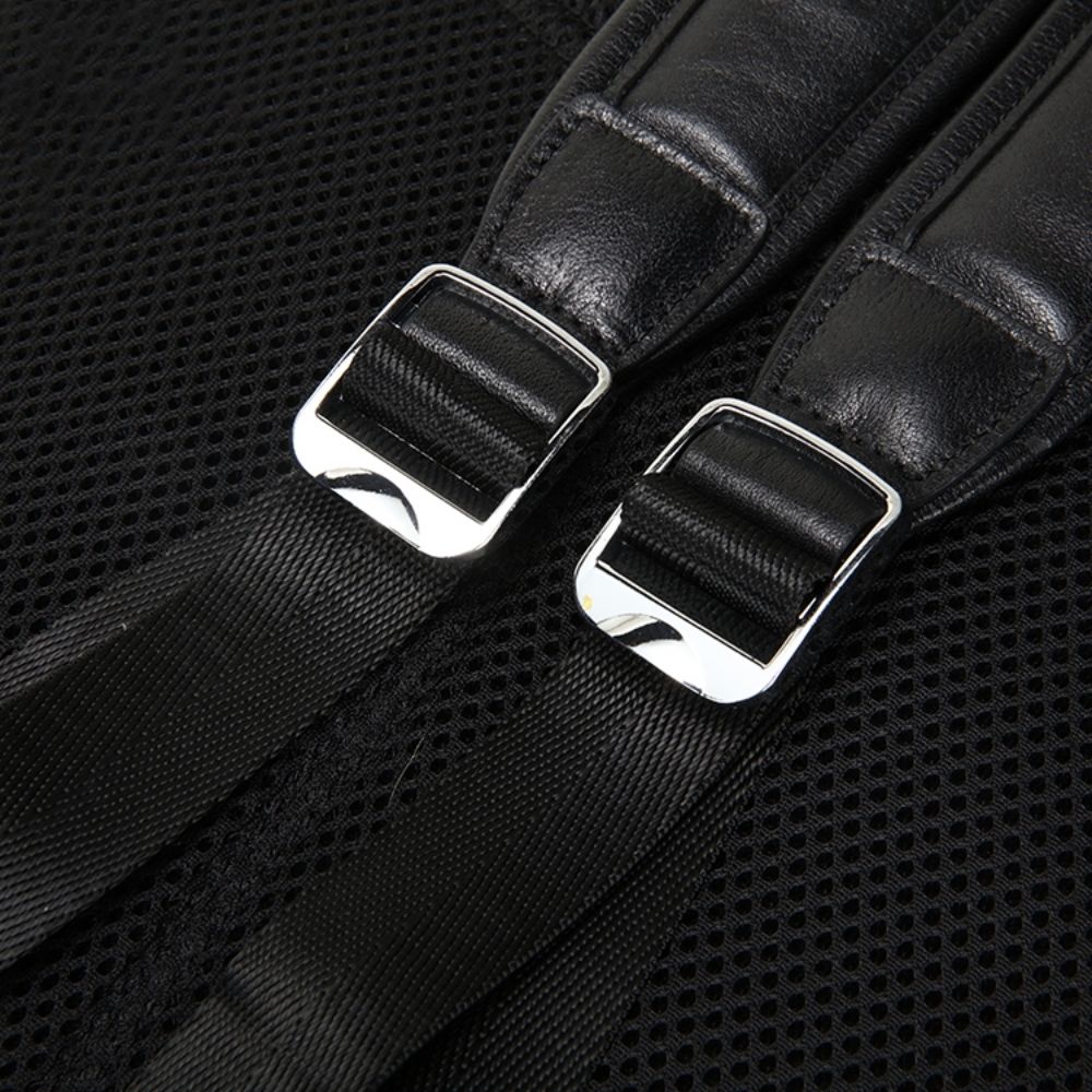 adjustablestrapblackleatherbackpack