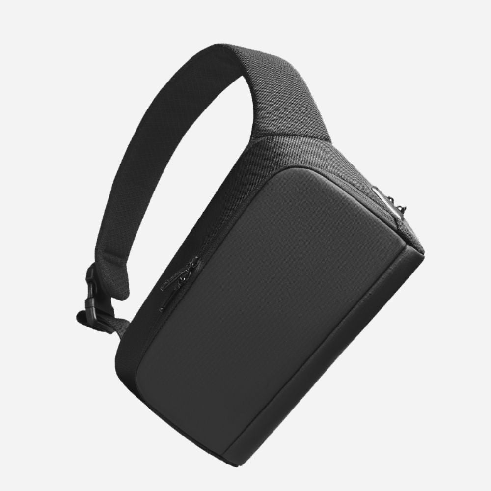black crossbody waist bag