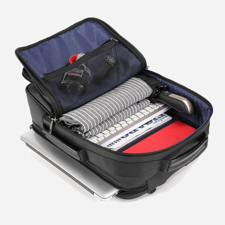 multi compartment black cellier travel backpack