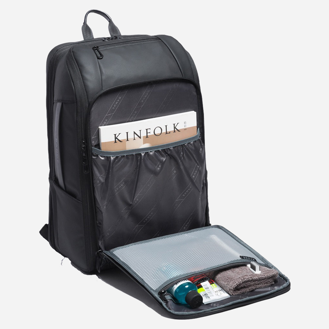 Black polyester business travel Backpack